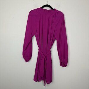 Vici Magenta Pink Long Sleeve Mini Dress Tie Waist Size Small